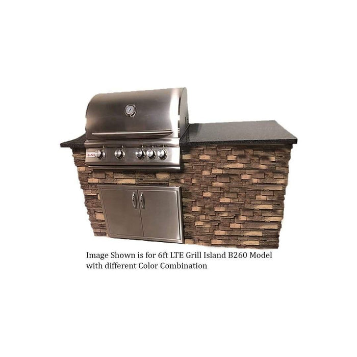 Tru Innovative 6ft B26132101C LTE Grill/Icebin Island(Grill on R) with Countertop Overhang Cut