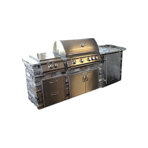 Tru Innovative 8ft B28011202C Traditional LTE Grill Island with Countertop Overhang Cut