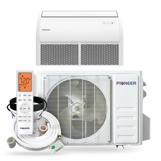 Pioneer Quantum Ultra 24,000 BTU 20 SEER2 230V Floor/Ceiling/Low-Wall Ductless Mini-Split Air Conditioner Inverter Heat Pump Full Set - UYT024GLSI24RL