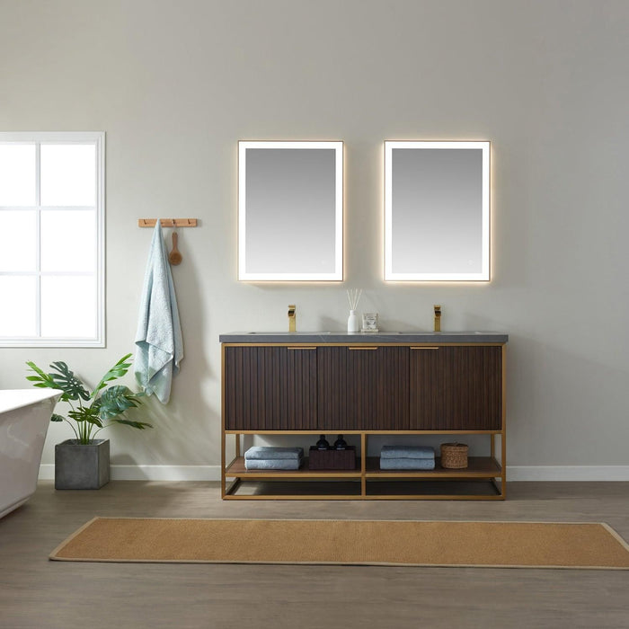 Vinnova Benevento Rectangle LED Lighted Accent Bathroom/Vanity Wall Mirror