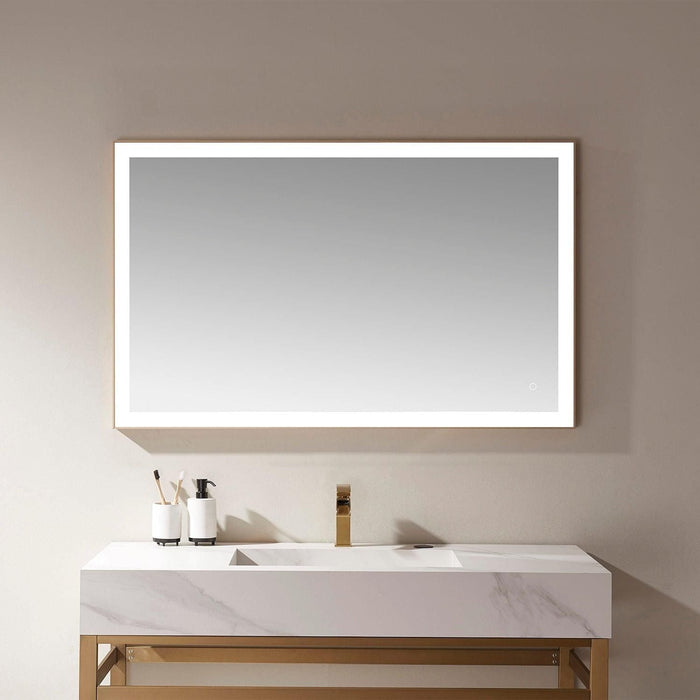 Vinnova Benevento Rectangle LED Lighted Accent Bathroom/Vanity Wall Mirror