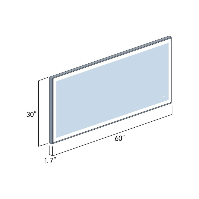 Vinnova Benevento Rectangle LED Lighted Accent Bathroom/Vanity Wall Mirror