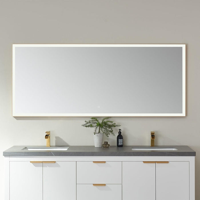 Vinnova Benevento Rectangle LED Lighted Accent Bathroom/Vanity Wall Mirror