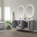 Vinnova Granada Double Vanity with White Composite Grain Stone Countertop With Mirror