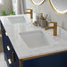 Vinnova Granada Double Vanity with White Composite Grain Stone Countertop With Mirror