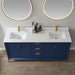 Vinnova Granada Double Vanity with White Composite Grain Stone Countertop With Mirror