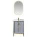 Vinnova Granada Single Vanity with White Composite Grain Stone Countertop With Mirror