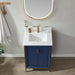 Vinnova Granada Single Vanity with White Composite Grain Stone Countertop With Mirror