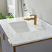 Vinnova Granada Single Vanity with White Composite Grain Stone Countertop With Mirror