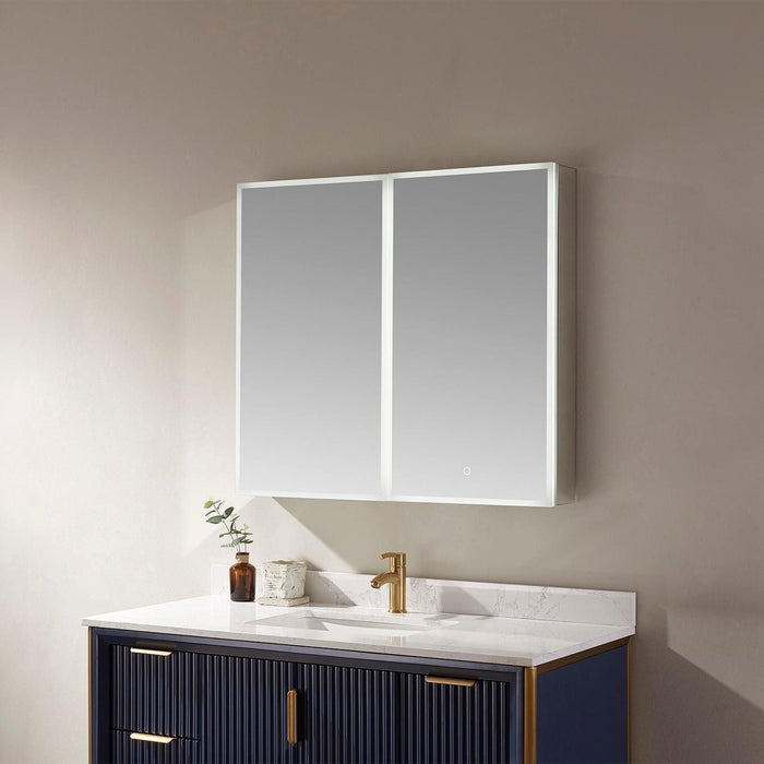 Vinnova Perma Rectangle Frameless Lighted Medicine Cabinet Wall Mounted Mirror