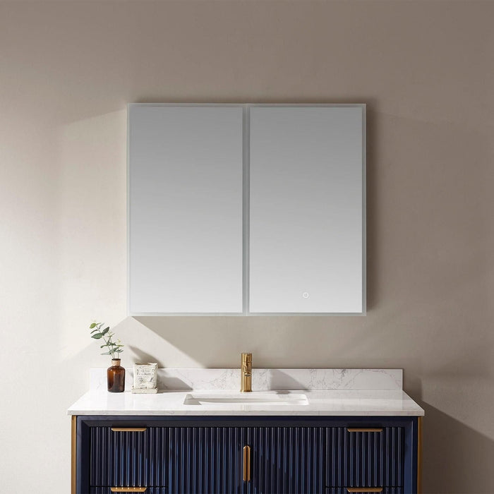 Vinnova Perma Rectangle Frameless Lighted Medicine Cabinet Wall Mounted Mirror