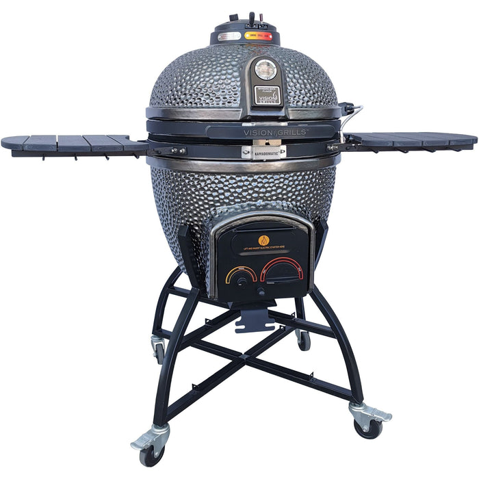 Vision Grills Elite Series XD402MG Deluxe Ceramic Kamado in Metallic Grey