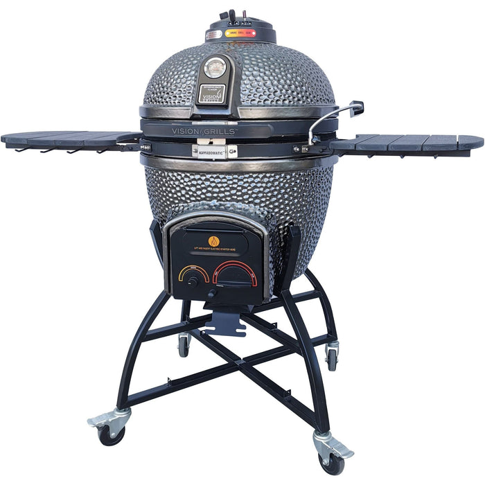 Vision Grills Elite Series XD402MG Deluxe Ceramic Kamado in Metallic Grey