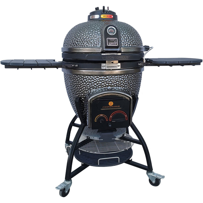 Vision Grills Elite Series XD402MG Deluxe Ceramic Kamado in Metallic Grey