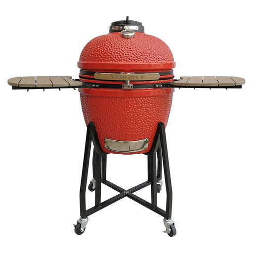 Vision Grills Heavy Duty 1-Series Ceramic Kamado Grill in Red B-R2C2AX-S