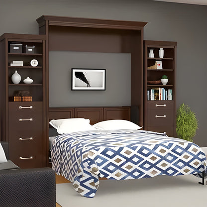 Queen Murphy Bed w/ Storage Cabinets, Walnut, by Leto Muro