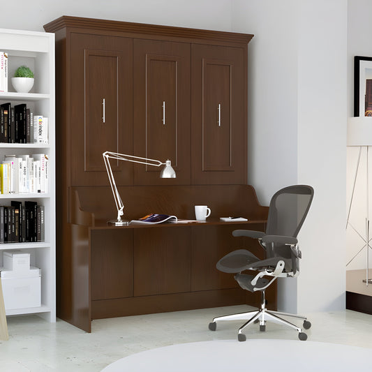 Queen Murphy Bed w/ Storage Cabinets, Walnut, by Leto Muro