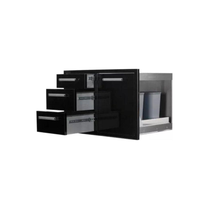 Whistler Black Series Triple Drawer & Trash Can Combo