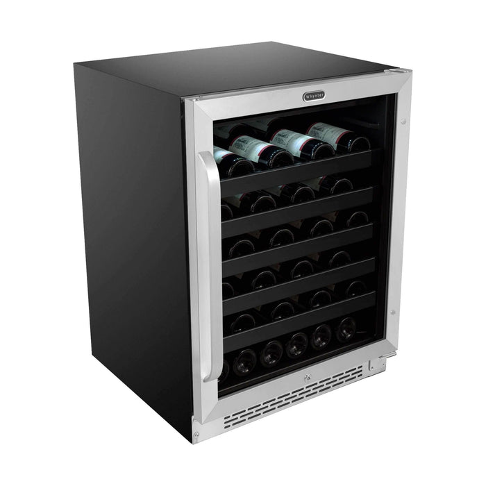 Whynter 24 inch Built-In 46 Bottle Undercounter Stainless Steel Wine Cooler with Reversible Door, Digital Control, Lock and Carbon Filter BWR-408SB