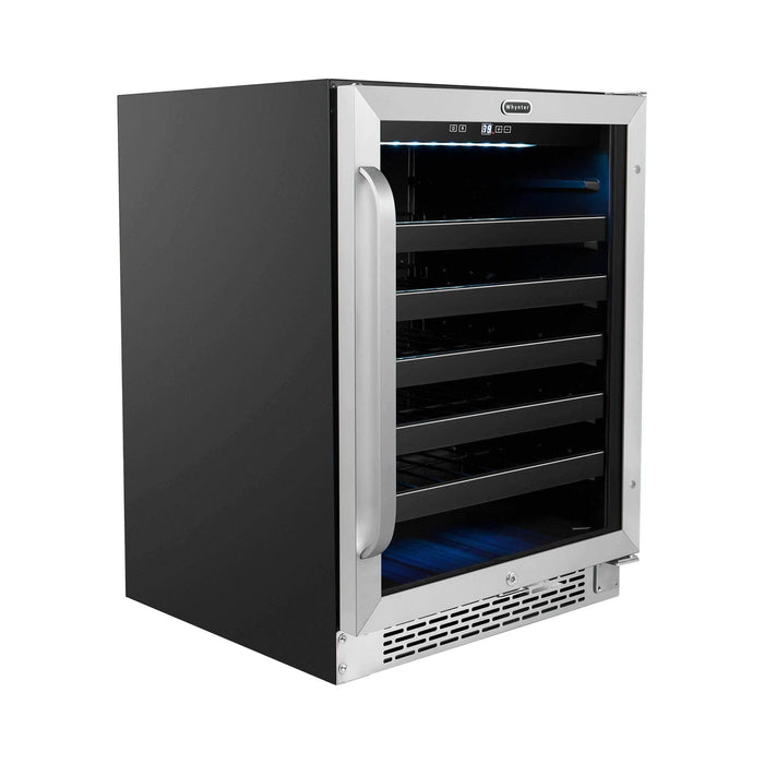 Whynter 24 inch Built-In 46 Bottle Undercounter Stainless Steel Wine Cooler with Reversible Door, Digital Control, Lock and Carbon Filter BWR-408SB