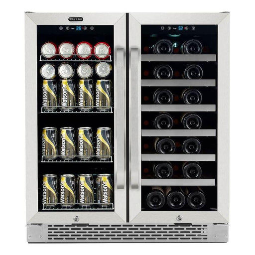 Whynter 30″ Built-In French Door Dual Zone 33 Bottle Wine Refrigerator 88 Can Beverage Center BWB-3388FDS