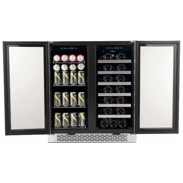 Whynter 30″ Built-In French Door Dual Zone 33 Bottle Wine Refrigerator 88 Can Beverage Center BWB-3388FDS