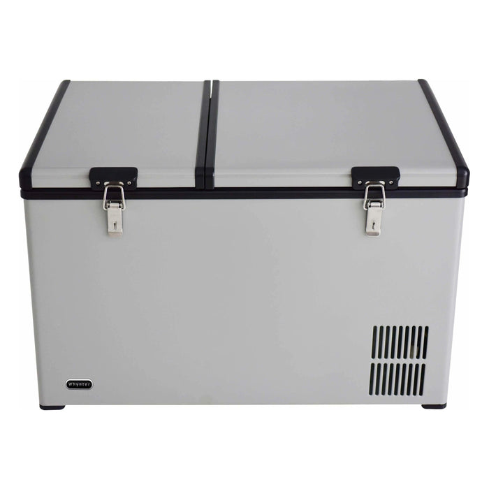 Whynter 90 Quart Dual Zone Portable Fridge/ Freezer with 12v Option and Wheels FM-901DZ