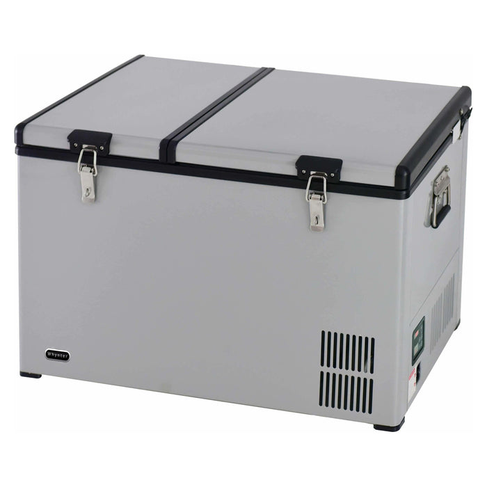 Whynter 90 Quart Dual Zone Portable Fridge/ Freezer with 12v Option and Wheels FM-901DZ