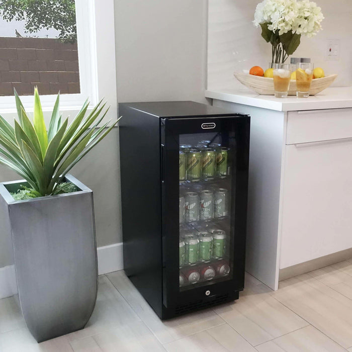 Whynter Black Glass 80-can Capacity 3.4 cu ft. Built-in Beverage Refrigerator BBR-801BG