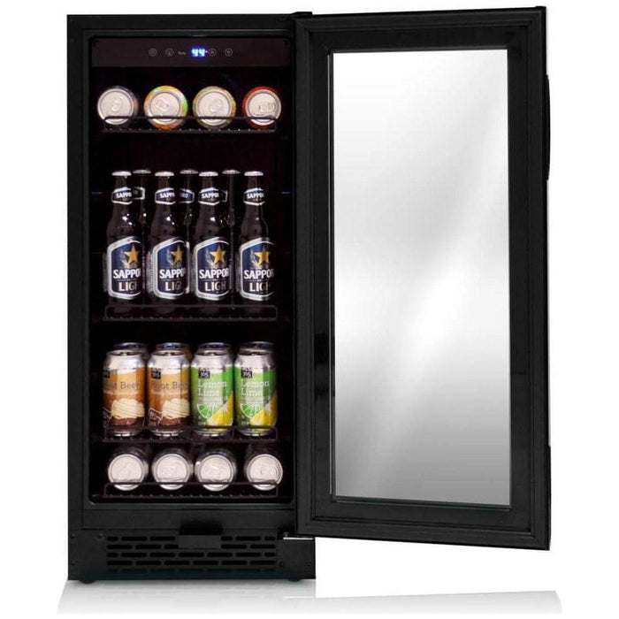 Whynter Black Glass 80-can Capacity 3.4 cu ft. Built-in Beverage Refrigerator BBR-801BG