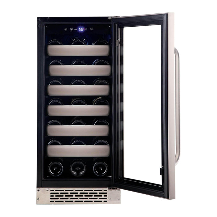 Whynter Elite 33 Bottle Seamless Stainless Steel Door Single Zone Built-in Wine Refrigerator BWR-331SL