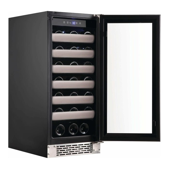 Whynter Elite 33 Bottle Seamless Stainless Steel Door Single Zone Built-in Wine Refrigerator BWR-331SL