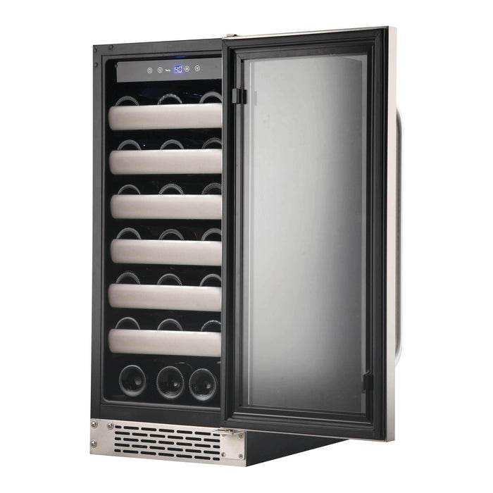 Whynter Elite 33 Bottle Seamless Stainless Steel Door Single Zone Built-in Wine Refrigerator BWR-331SL