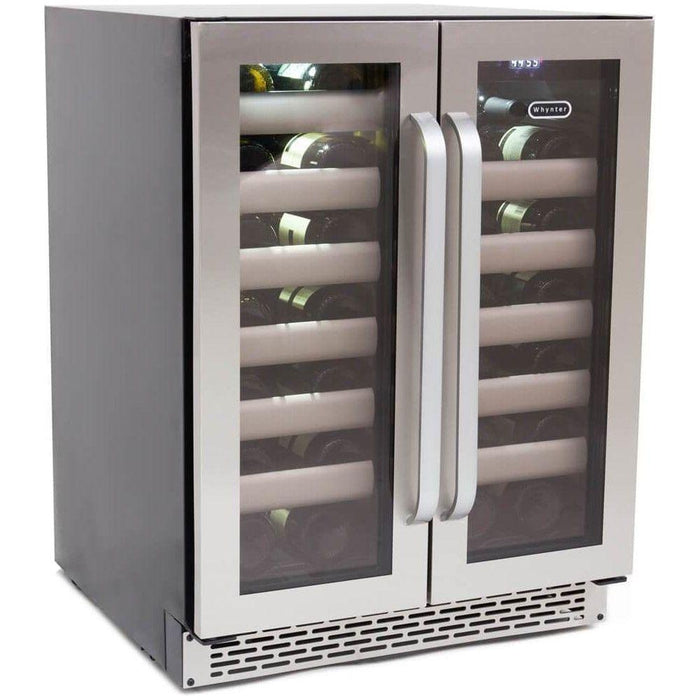 Whynter Elite 40 Bottle Seamless Stainless Steel Door Dual Zone Built-in Wine Refrigerator BWR-401DS