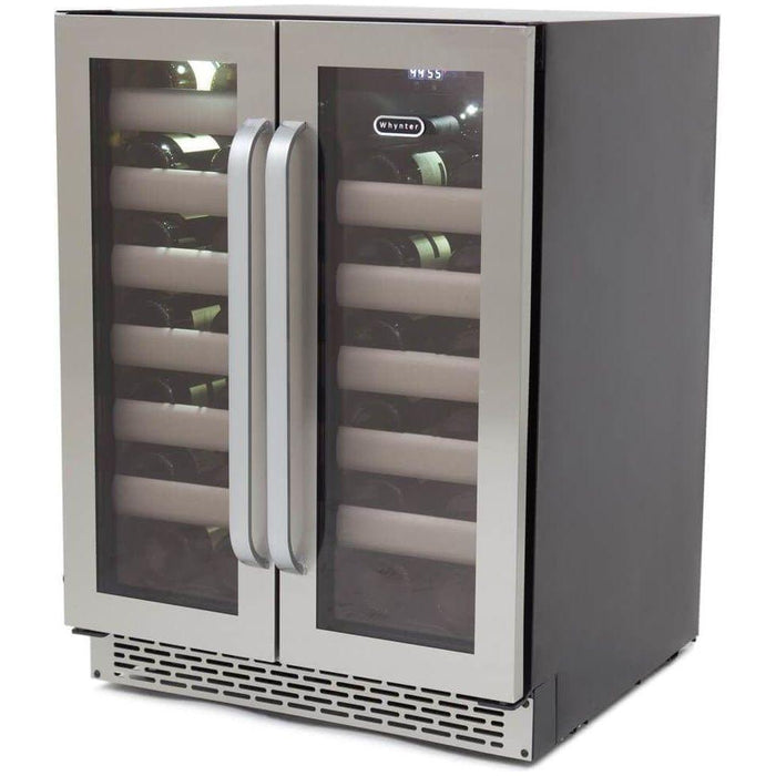 Whynter Elite 40 Bottle Seamless Stainless Steel Door Dual Zone Built-in Wine Refrigerator BWR-401DS