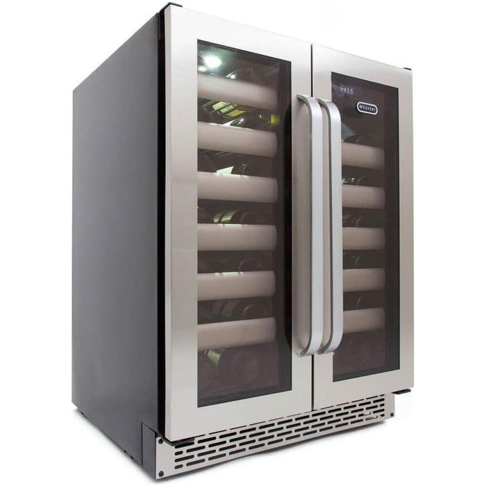 Whynter Elite 40 Bottle Seamless Stainless Steel Door Dual Zone Built-in Wine Refrigerator BWR-401DS