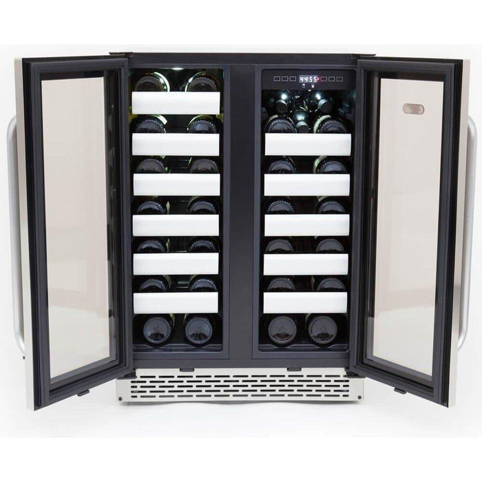 Whynter Elite 40 Bottle Seamless Stainless Steel Door Dual Zone Built-in Wine Refrigerator BWR-401DS