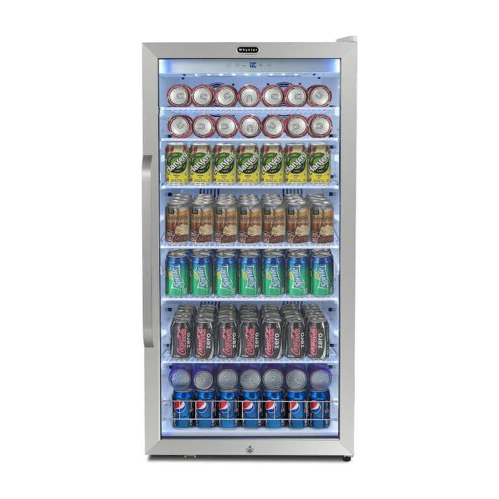 Whynter Stainless Steel Commercial Beverage Merchandiser with Superlit Door and Lock