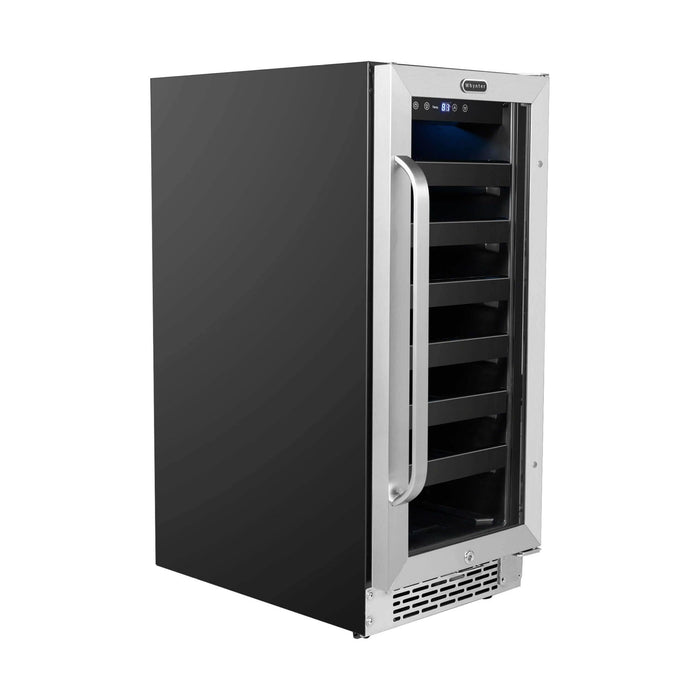 Whynter Undercounter Stainless Steel Wine Refrigerator with Reversible Door 12" Built-in 33 Bottle BWR-308SB