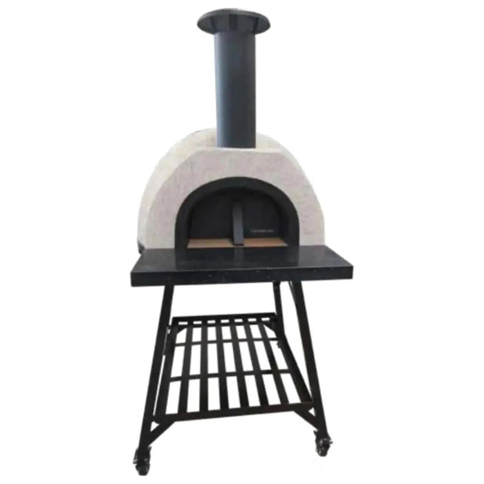 WPPO DIY 38-Inch D x 37-Inch W x 23-Inch H Tuscany Wood Fired Oven with Stainless Steel Flue & Black Door WDIY-AD70