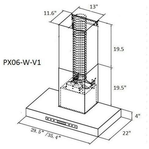 XtremeAir Deluxe Series DL06-W Wall Mount Range Hood