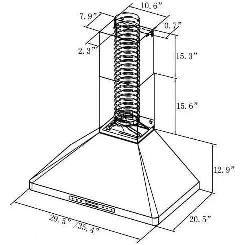 XtremeAir Pro-X Series PX02-W Wall Mount Range Hood