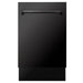 ZLINE 18 In. Tallac Series 3rd Rack Top Control Dishwasher in Black Stainless Steel, 51dBa, DWV-BS-18