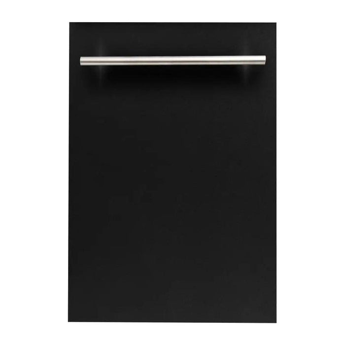 ZLINE 18 in. Top Control Dishwasher In Black Matte Stainless Steel Tub and Modern Style Handle DW-BLM-H-18