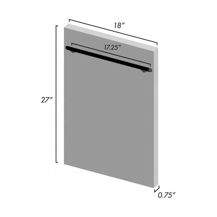 ZLINE 18 in. Top Control Dishwasher In Black Matte Stainless Steel Tub and Modern Style Handle DW-BLM-H-18