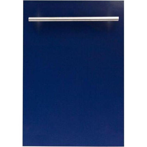 ZLINE 18 in. Top Control Dishwasher In Blue Gloss Stainless Steel with Modern Style Handle DW-BG-H-18