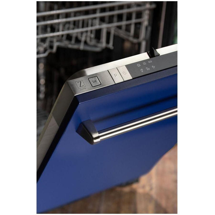 ZLINE 18 in. Top Control Dishwasher In Blue Matte Stainless Steel DW-BM-18