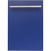 ZLINE 18 in. Top Control Dishwasher In Blue Matte with Stainless Steel Tub and Modern Handle DW-BM-H-18