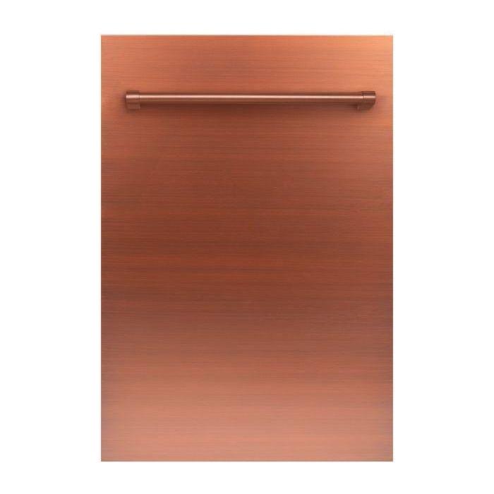 ZLINE 18 in. Top Control Dishwasher In Copper with Stainless Steel Tub and Traditional Style Handle DW-C-H-18