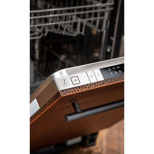 ZLINE 18 in. Top Control Dishwasher In Hand-Hammered Copper with Stainless Steel Tub DW-HH-18